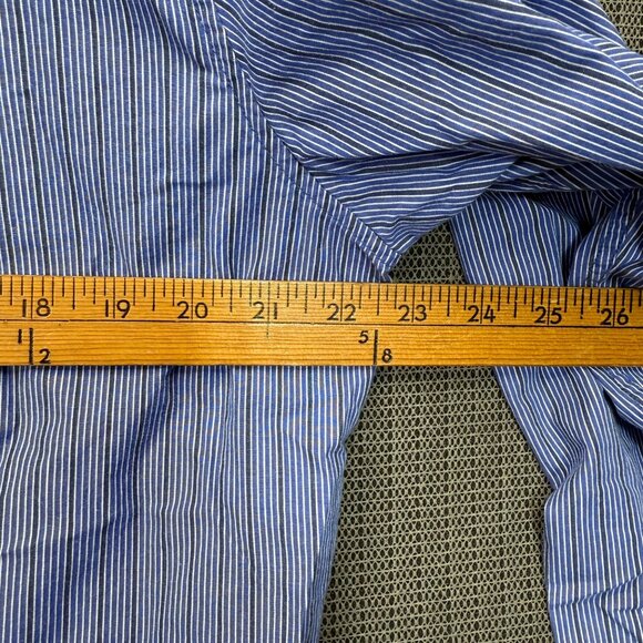 American Eagle Mens Size L Blue Slim Fit Striped Button-Down Shirt Long Sleeve - Picture 7 of 10